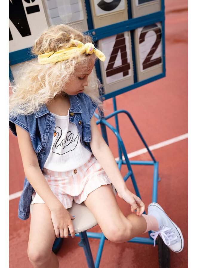 Sproet & Sprout - Ruffle short small stripe - Off-white