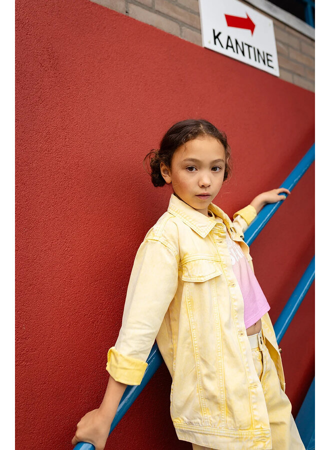 Sproet & Sprout - Cropped t-shirt rainbow dye - Podium pink