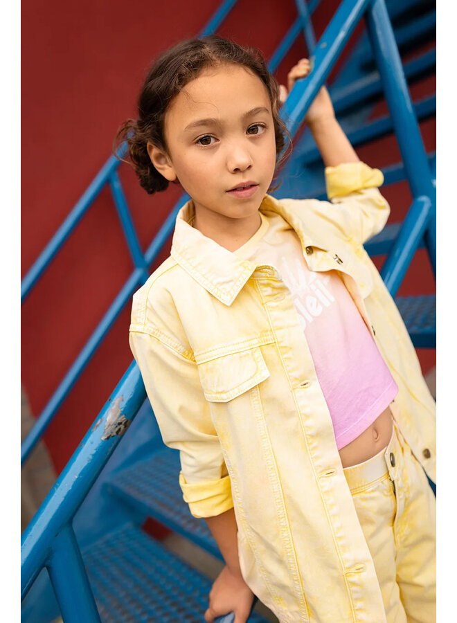 Sproet & Sprout - Cropped t-shirt rainbow dye - Podium pink