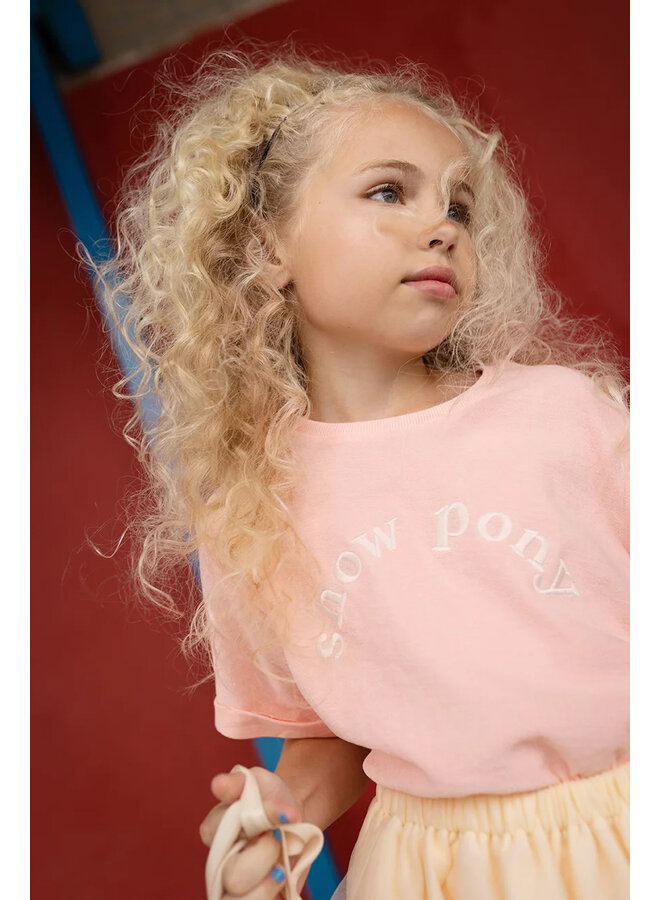 Sproet & Sprout - Terry t-shirt show pony - Blush pink