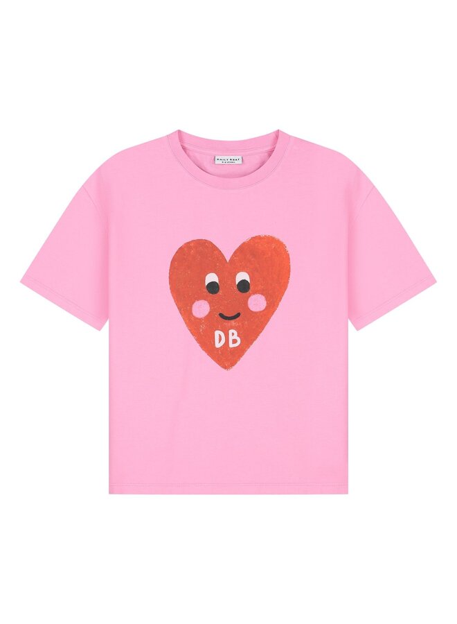 Daily Brat - Patty heart t-shirt - Pink cosmos