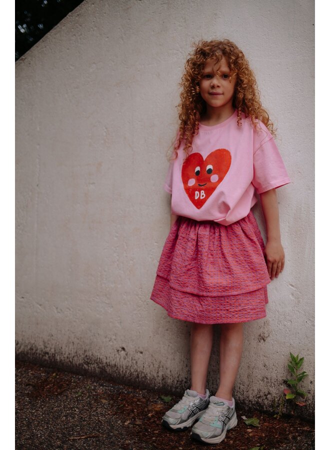 Daily Brat - Patty heart t-shirt - Pink cosmos