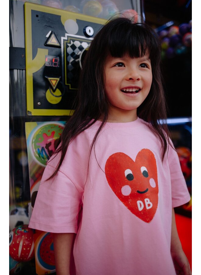 Daily Brat - Patty heart t-shirt - Pink cosmos