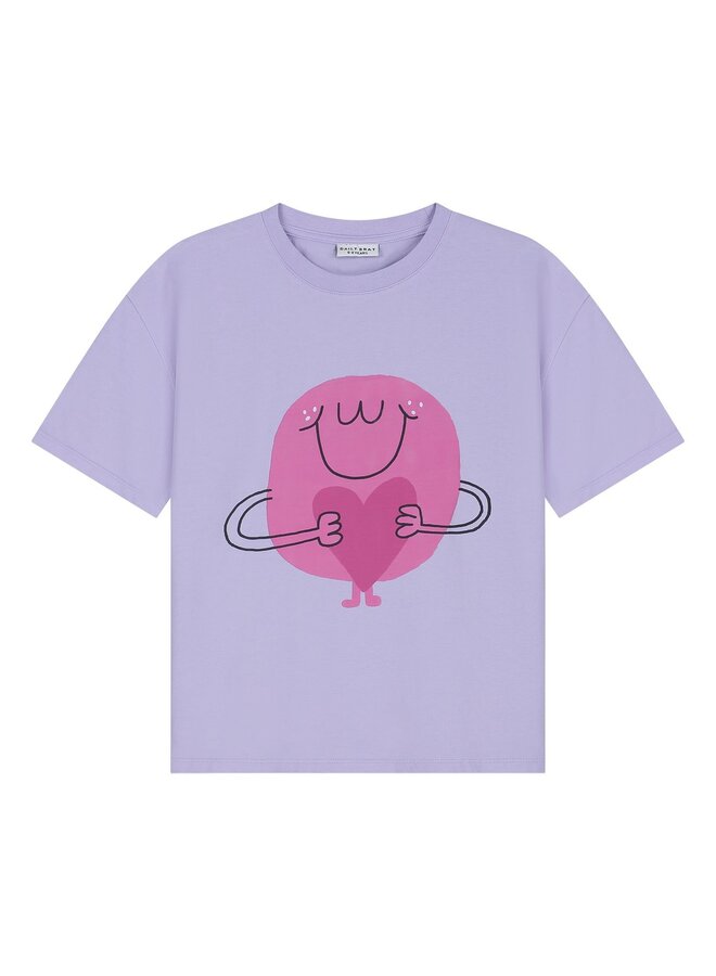 Daily Brat - Flossy heart t-shirt - Lavender