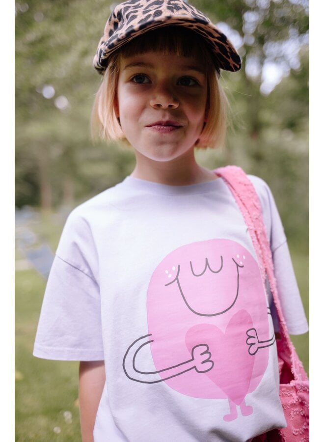 Daily Brat - Flossy heart t-shirt - Lavender