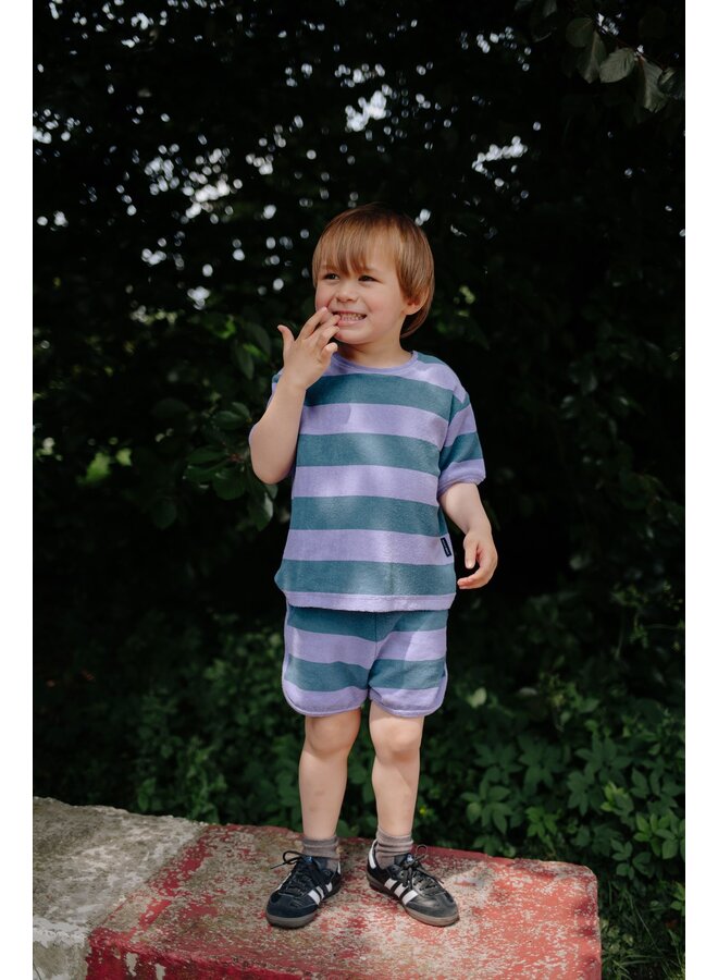 Daily Brat - Striped towel t-shirt - Teal