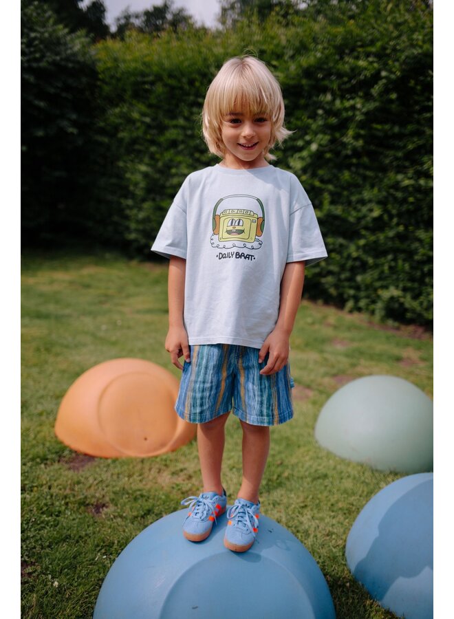 Daily Brat - Funky headphones t-shirt - Sterling blue