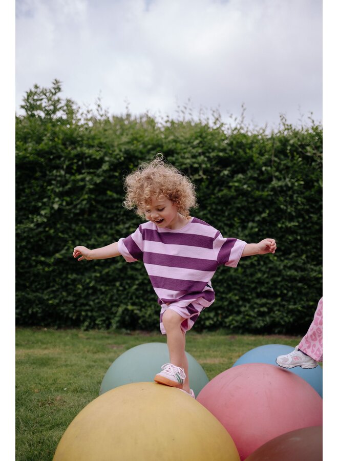 Daily Brat - Striped towel t-shirt - Plum