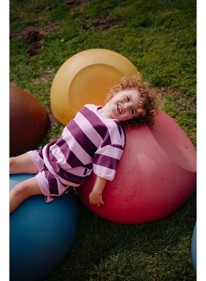 Daily Brat - Striped towel t-shirt - Plum