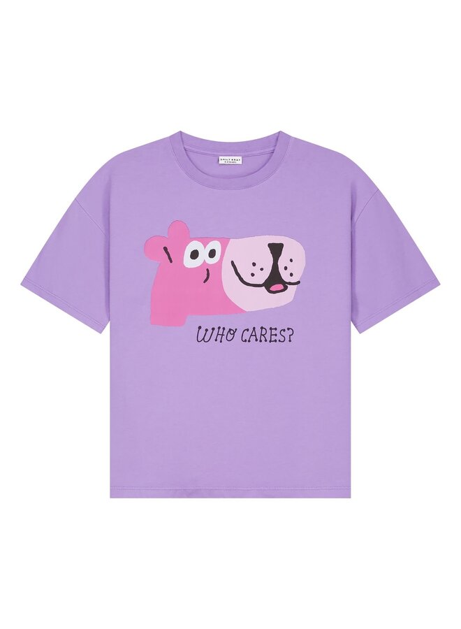 Who cares t-shirt - Paisley purple