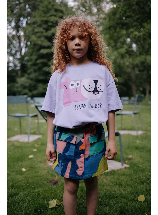 Daily Brat - Who cares t-shirt - Paisley purple