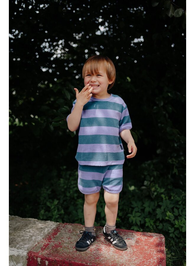 Daily Brat - Striped towel shorts - Teal