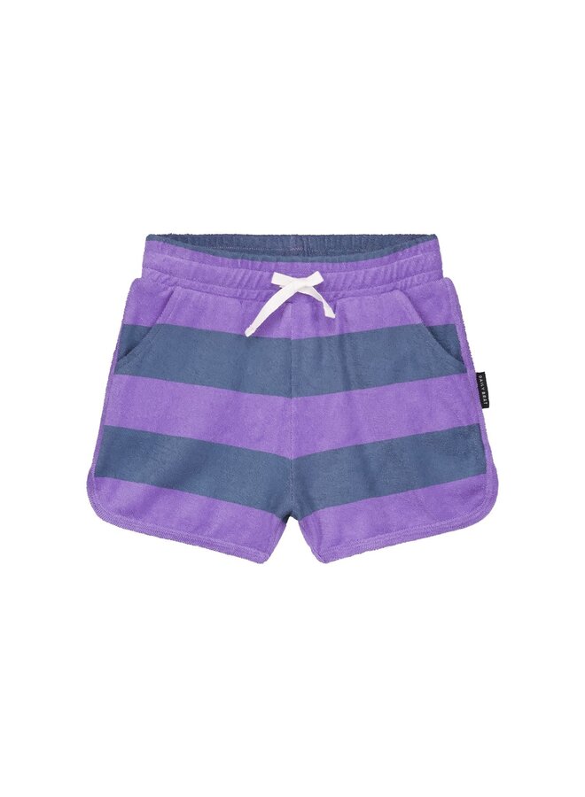 Striped towel shorts - Teal