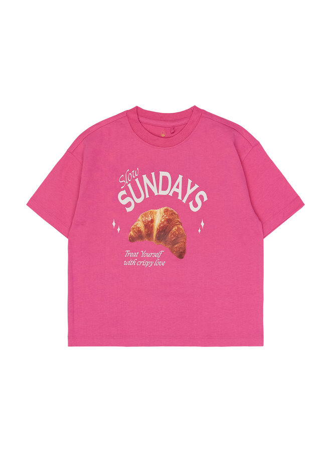 Suzette oversized tee - Carmine rose