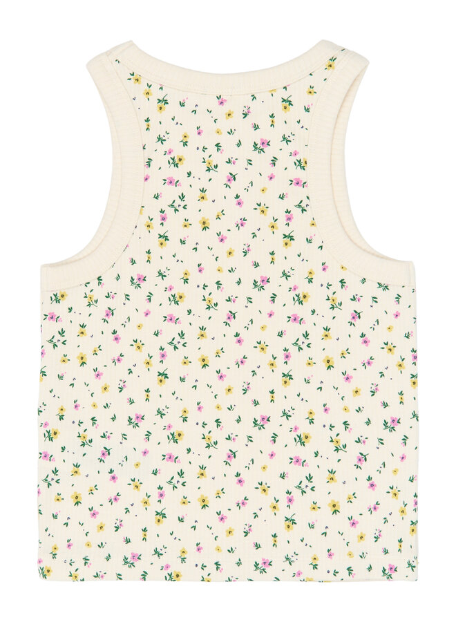 The New - Summer rib top - Gardenia AOP