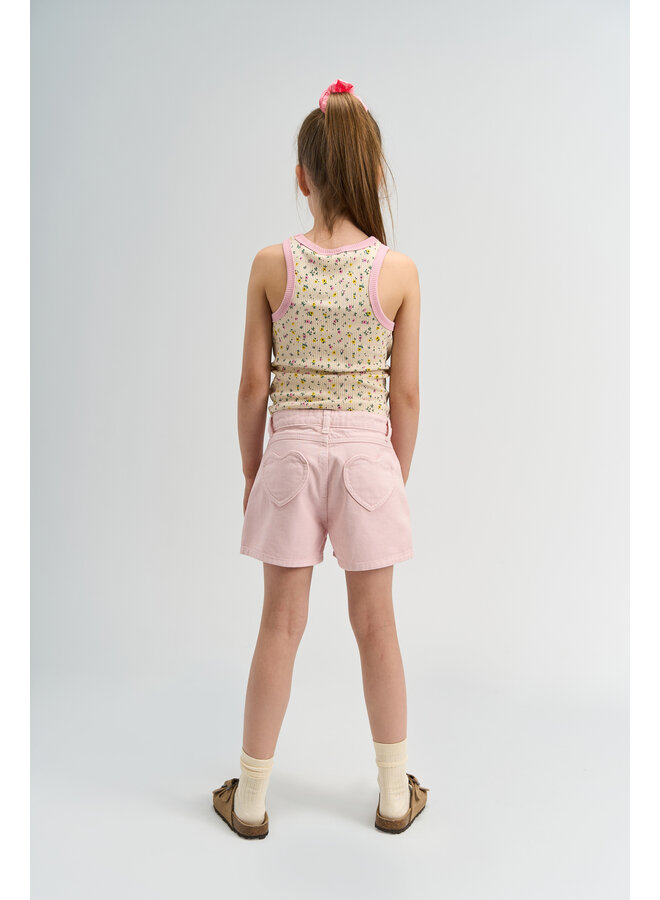 The New - Summer rib top - Gardenia AOP