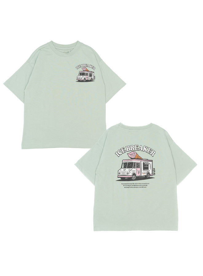 The New - Stefano oversized tee - Aqua gray