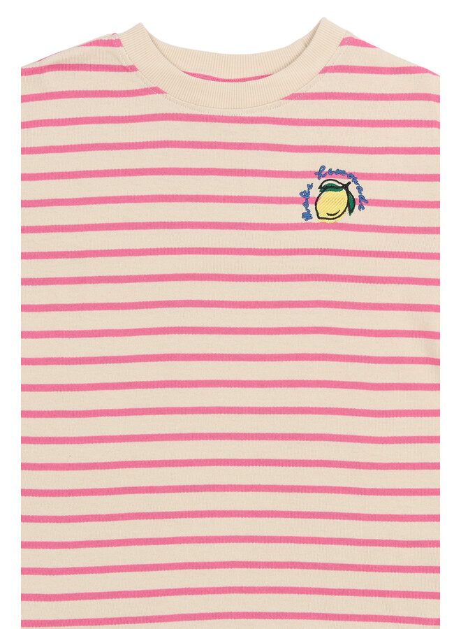 The New - Sanny oversized tee - Carmine rose striped