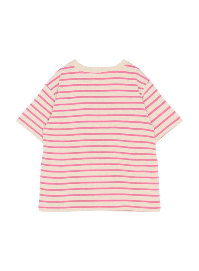 The New - Sanny oversized tee - Carmine rose striped