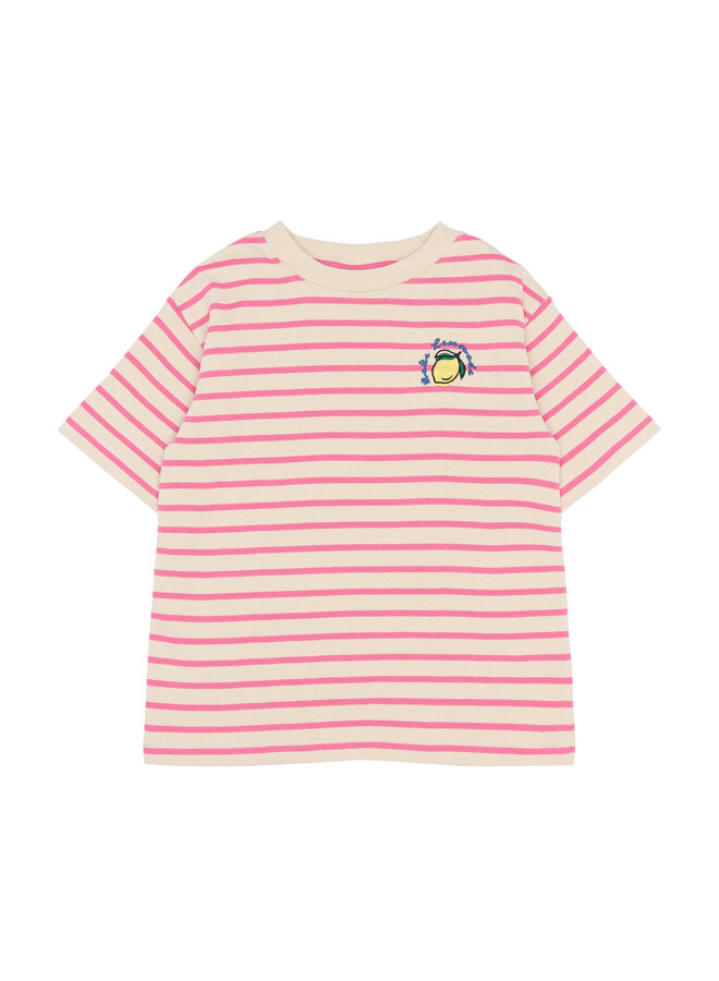 Sanny oversized tee - Carmine rose striped