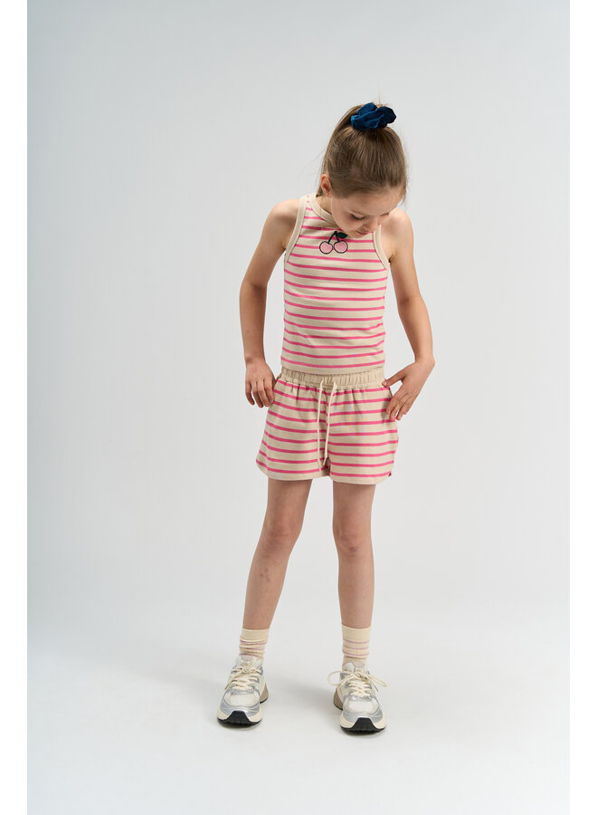The New - Shannon shorts - Carmine rose striped