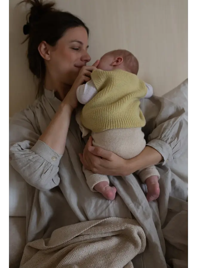 Hvid - Vest harvey baby – Light yellow