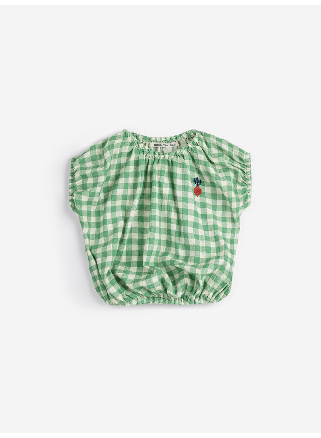 Bobo Choses - Pixel sugar beet vichy woven blouse - Green