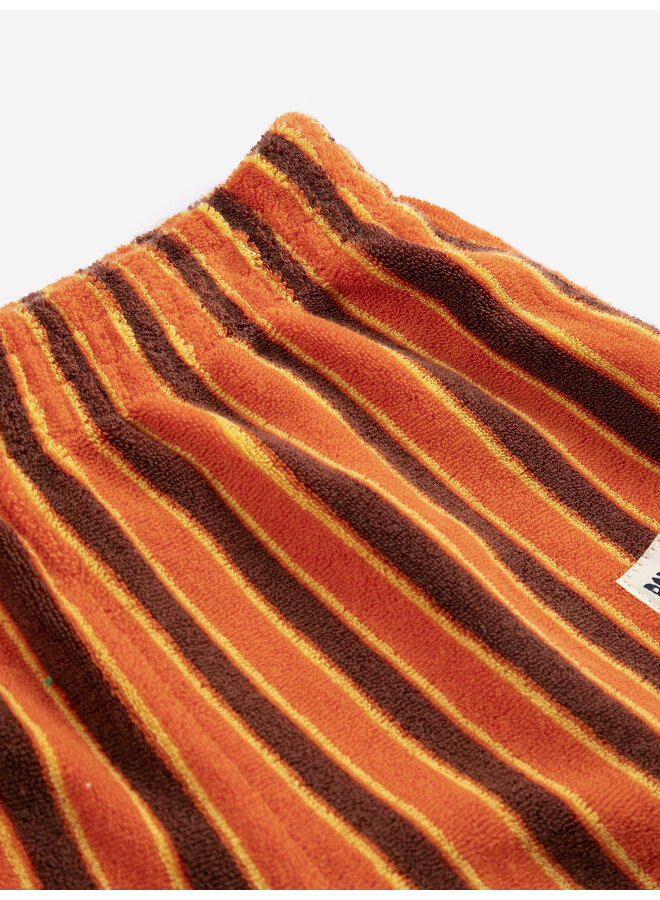 Bobo Choses - Striped brick terry cloth shorts - Orange