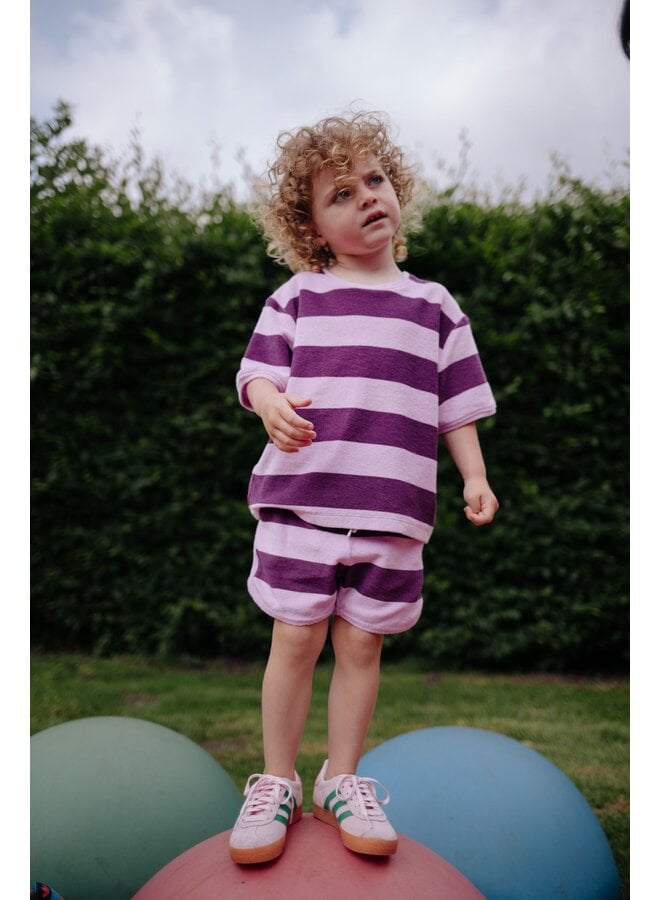 Daily Brat - Striped towel shorts - Plum