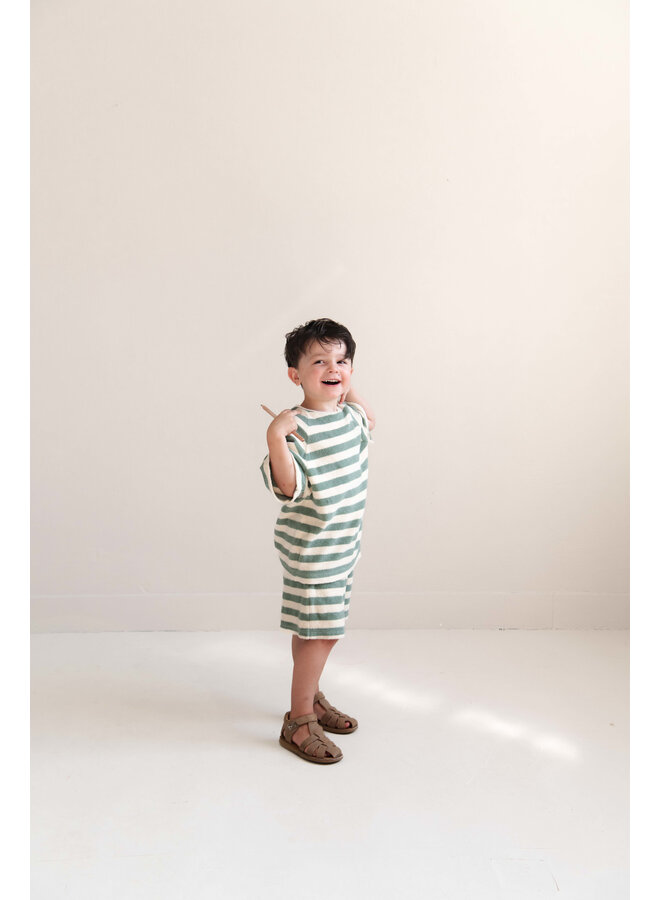 Jenest - Robin shorts - Water blue off white stripe