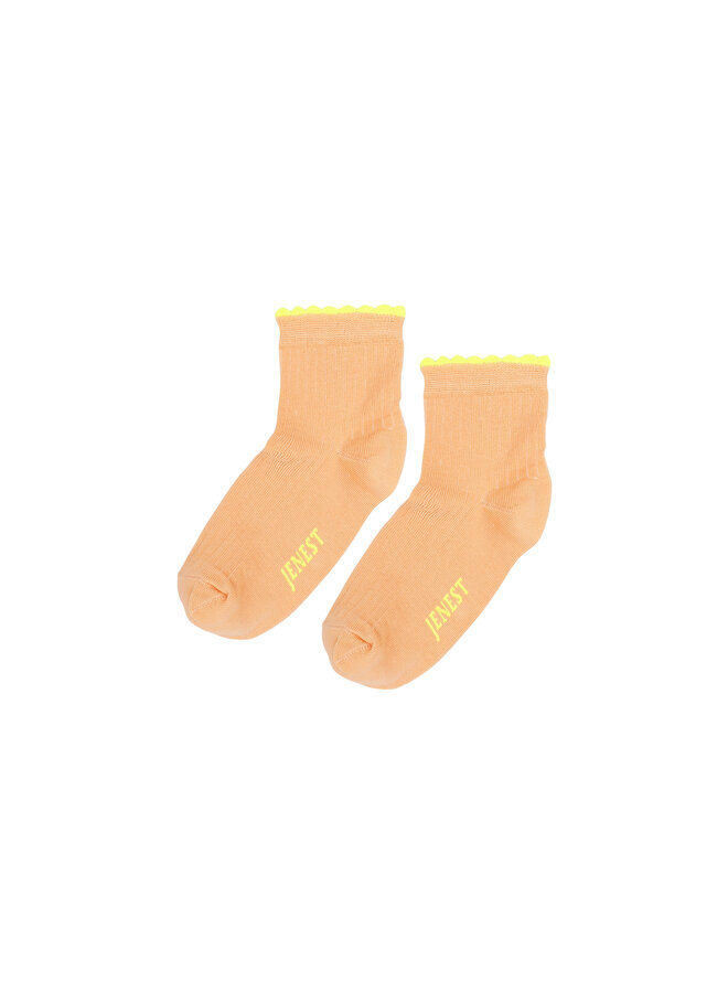 Jenest - Fancy sneacker socks - Peach orange