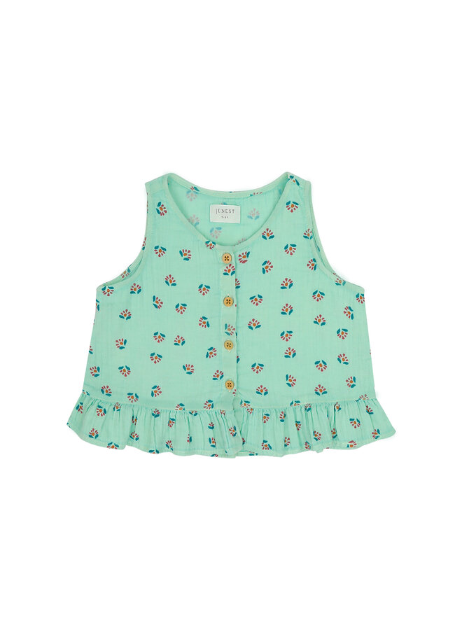 Jenest - Sofie top - Flower aop fresh green
