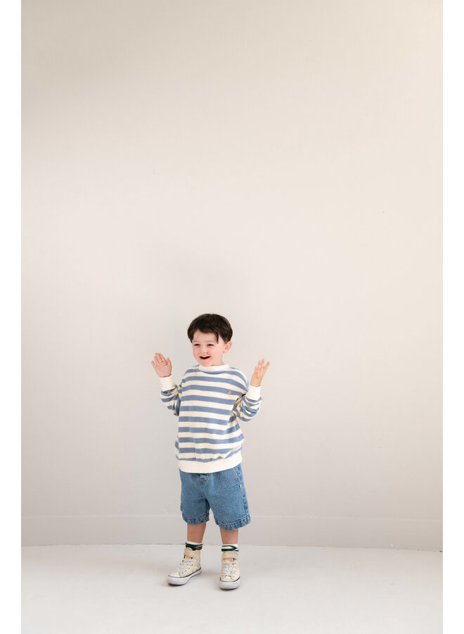 Jenest - Kay sweater - Water blue off white stripe