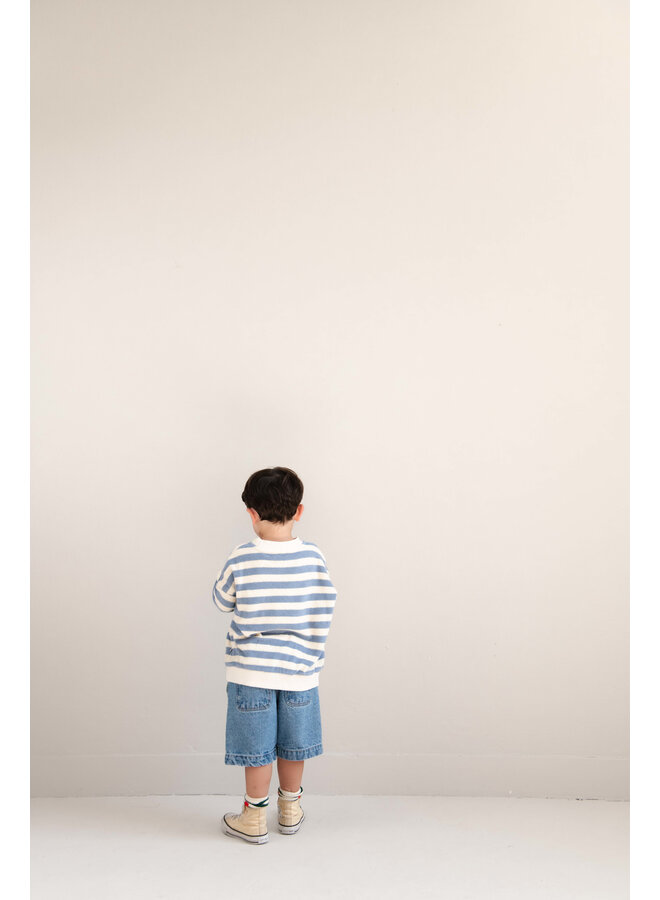 Jenest - Kay sweater - Water blue off white stripe