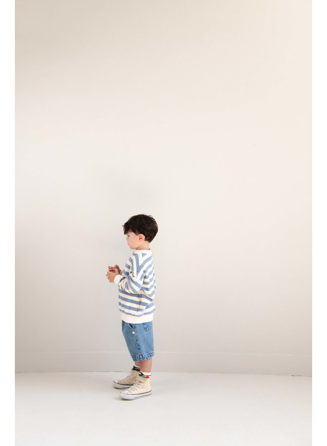 Jenest - Kay sweater - Water blue off white stripe