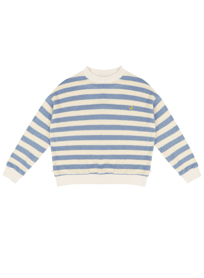 Kay sweater - Water blue off white stripe