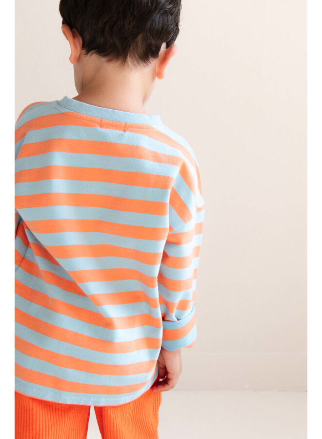 Jenest - Moos oversized ls sweat t-shirt - Orange blue