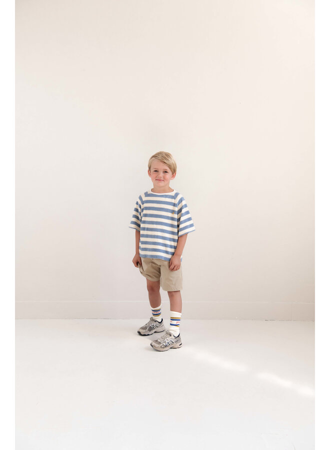 Jenest - To t-shirt - Water blue off white stripe