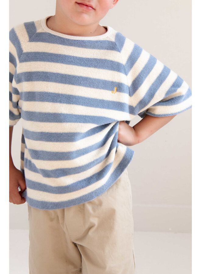 Jenest - To t-shirt - Water blue off white stripe