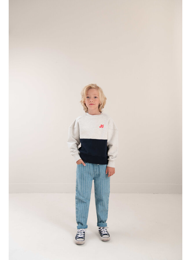 Jenest - Sammy sweater - Grey melange navy blue