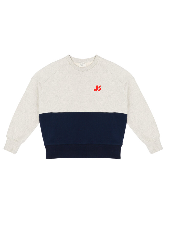 Sammy sweater - Grey melange navy blue
