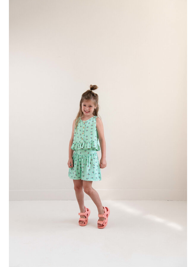 Jenest - Summer shorts - Flower aop fresh green