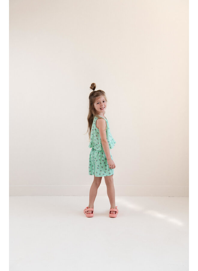 Jenest - Summer shorts - Flower aop fresh green