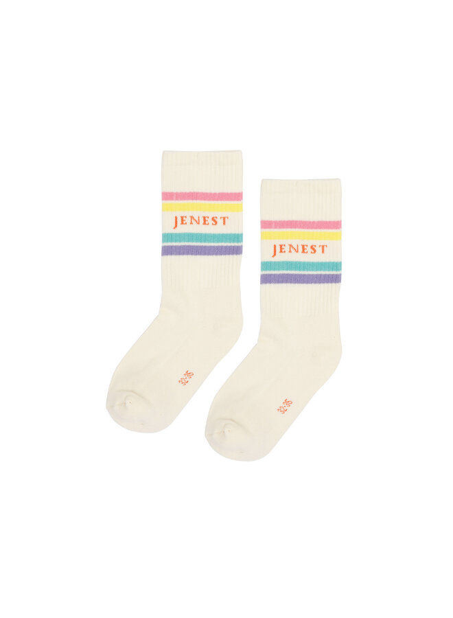 Jenest sport socks - Off white multi colour