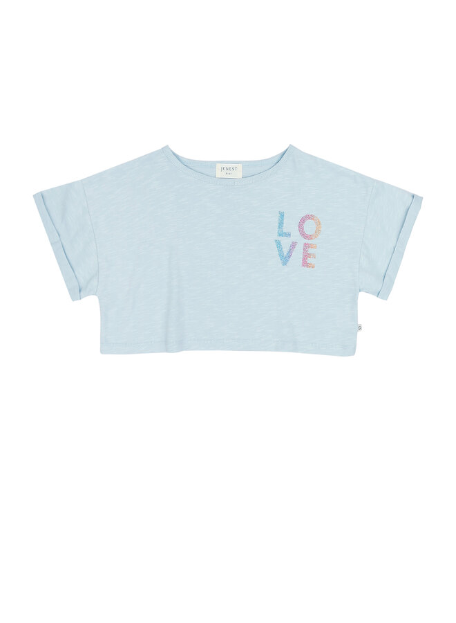 Lizzy cropped t-shirt - Water blue