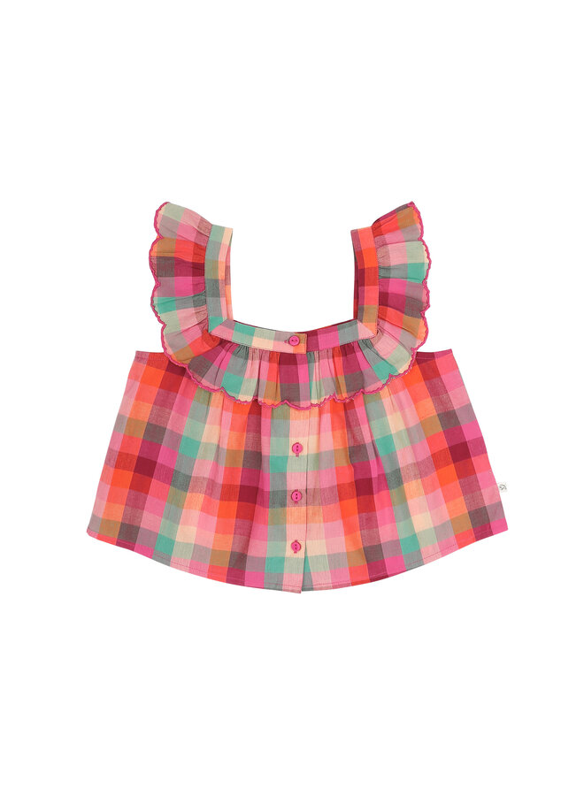 Jenest - Didi top - Fuchsia multi check