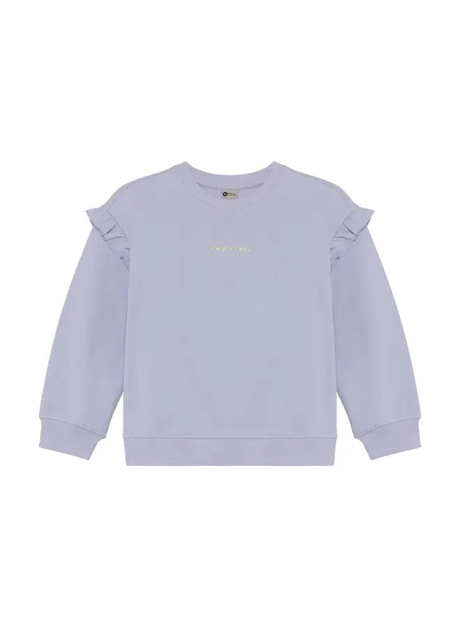 Daily7 - Sweater ruffle sleeve - Icelandic blue