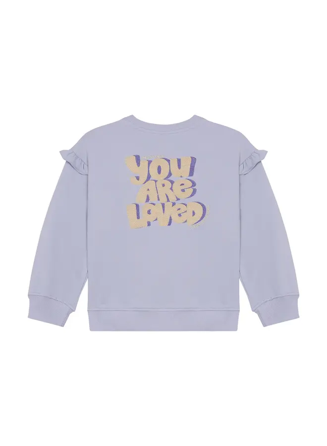 Daily7 - Sweater ruffle sleeve - Icelandic blue