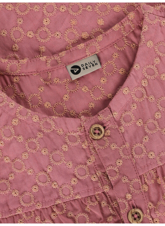 Daily7 - Shirt ruffle broderie - Heather rose