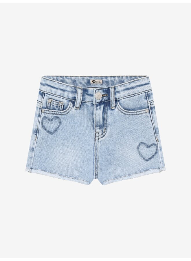 Daily7 - Denim shorts heart - Blue denim
